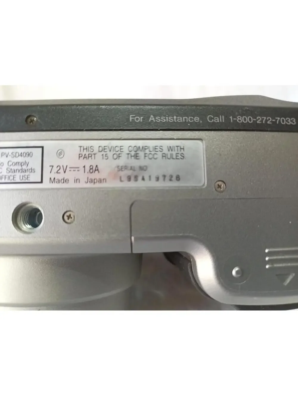 Panasonic PV-SD4090 PalmCam 1.3MP SuperDisk Camera 3x Zoom Tested 1999 Vintage